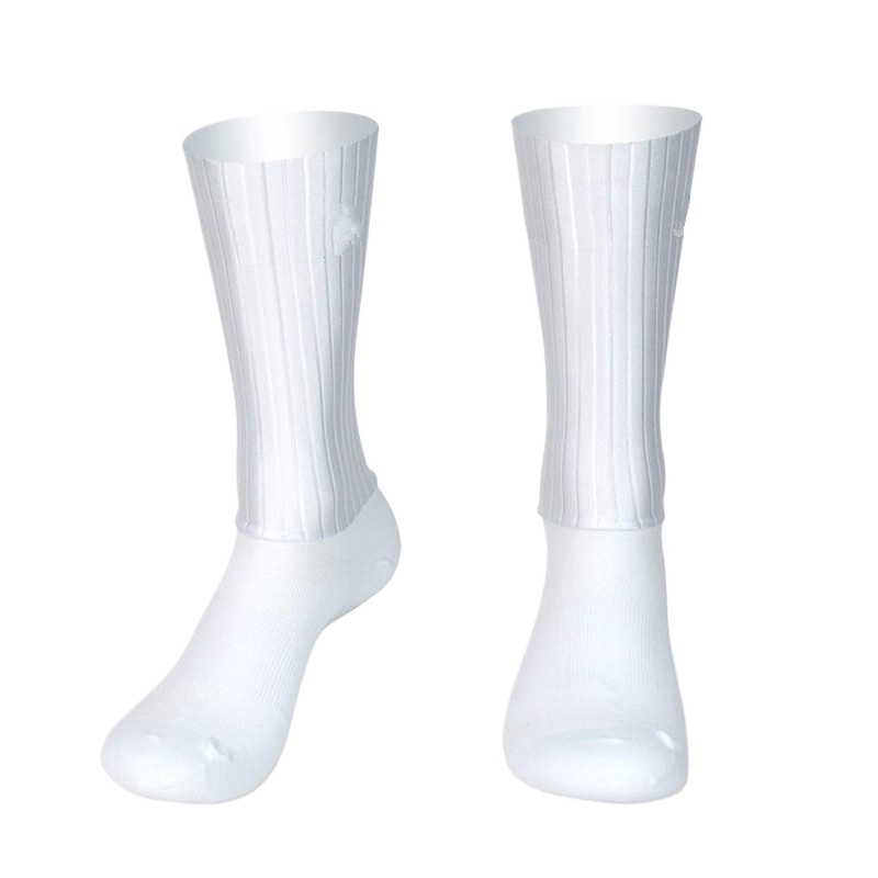 Ykyw Cycling Gear - 에어로 사이클링 여름 안티 양말 Whiteline