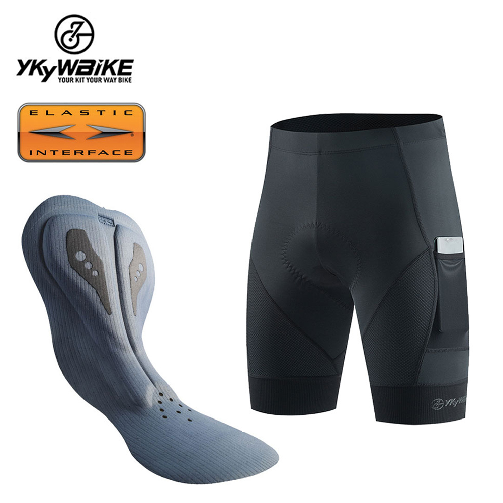 Ykyw Cycling Gear - YKYW-탄성 인터페이스 패딩 자전거 반바지, 남성용