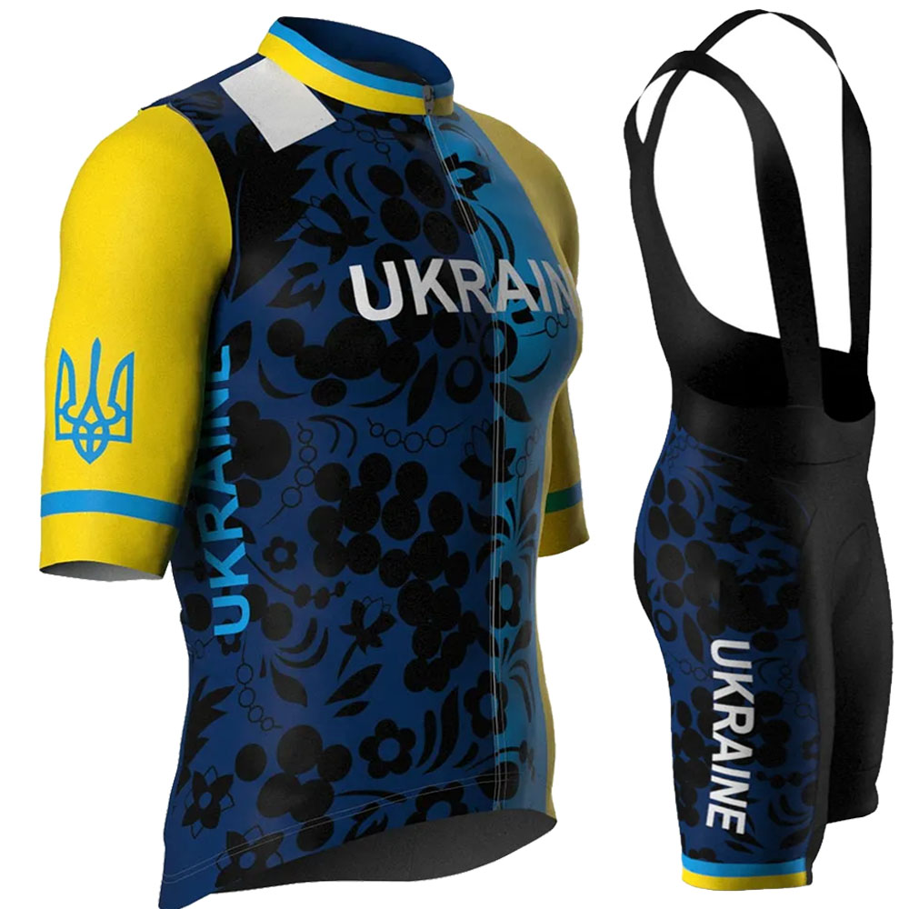Cycling Bib Shorts - 우크라이나 국가대표팀 2026 사이클링 저지 세트