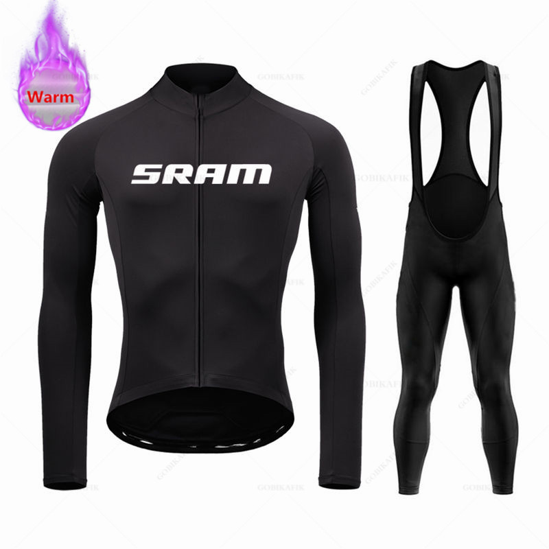 Sram 팀 겨울 긴 소매 열 양털 사이클링 저지 세트 - Cycling Gear Leaderboard 리뷰 및 가격