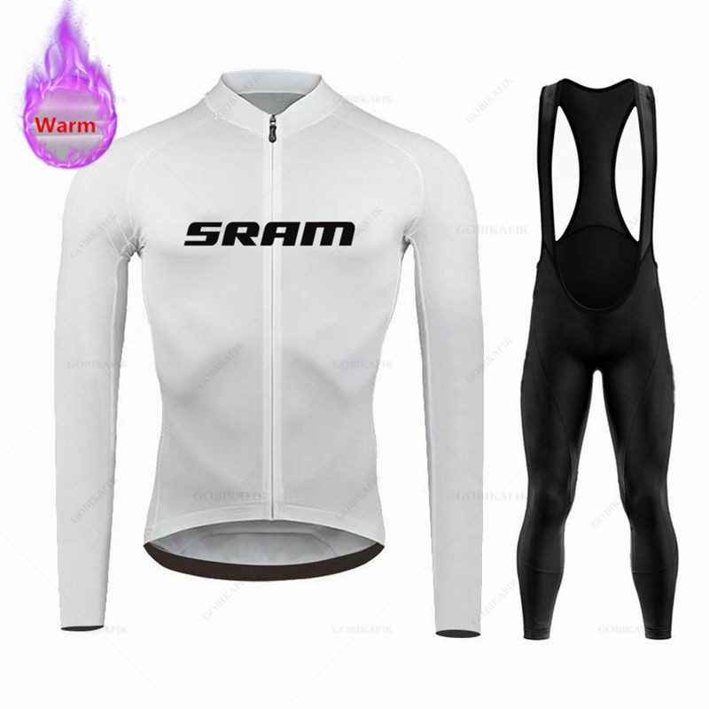 Sram 팀 겨울 긴 소매 열 양털 사이클링 저지 세트 - Cycling Gear Leaderboard 리뷰 및 가격